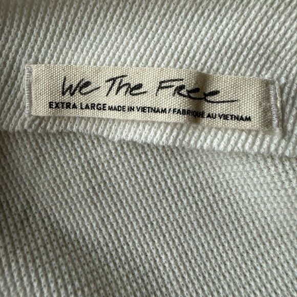 We The Free Free People Sweater Knit Sweater Women White Boat Neck XL Thermal - Picture 3 of 4